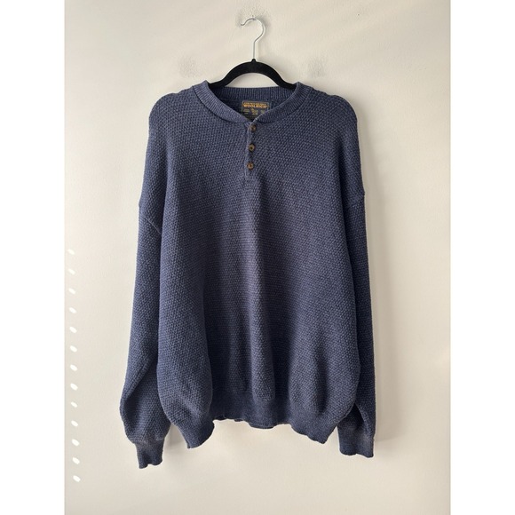 Woolrich Other - Vintage 90'S WOOLRICH Henley Cotton Knit Navy Sweater Made in USA Men's Size XXL